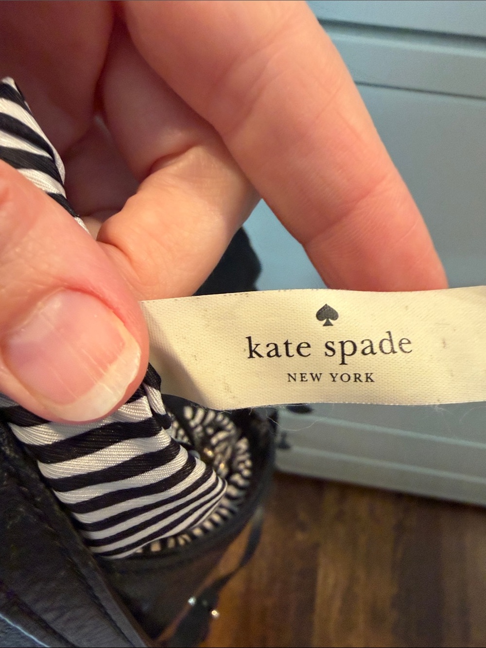 kate spade Black Pebbled Leather Fold-Over Crossbody with Front Zip and Pocket - Picture 11 of 16